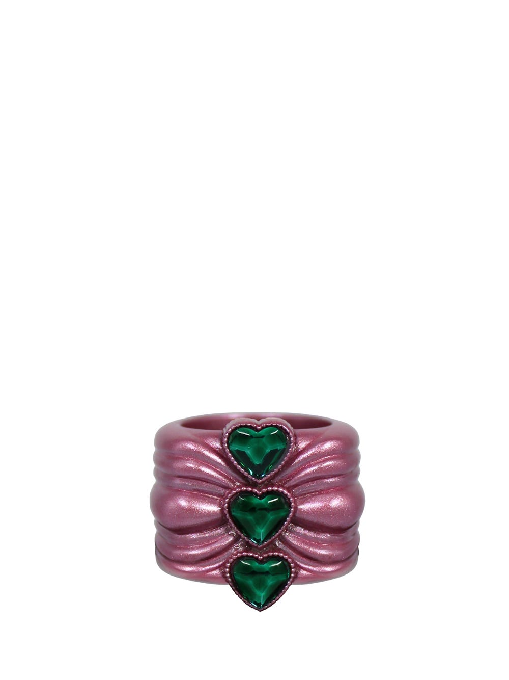 Acchitto X Gente Roma Corecini Crystal Pink Ring With Green Crystals