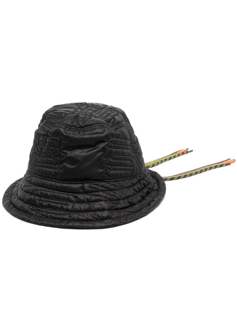 AMBUSH BLACK BUCKET HAT WITH COLORED DRAWSTRING