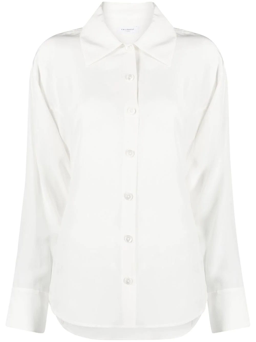 EQUIPMENT WHITE SILK SHIRT WITH BUTTONS