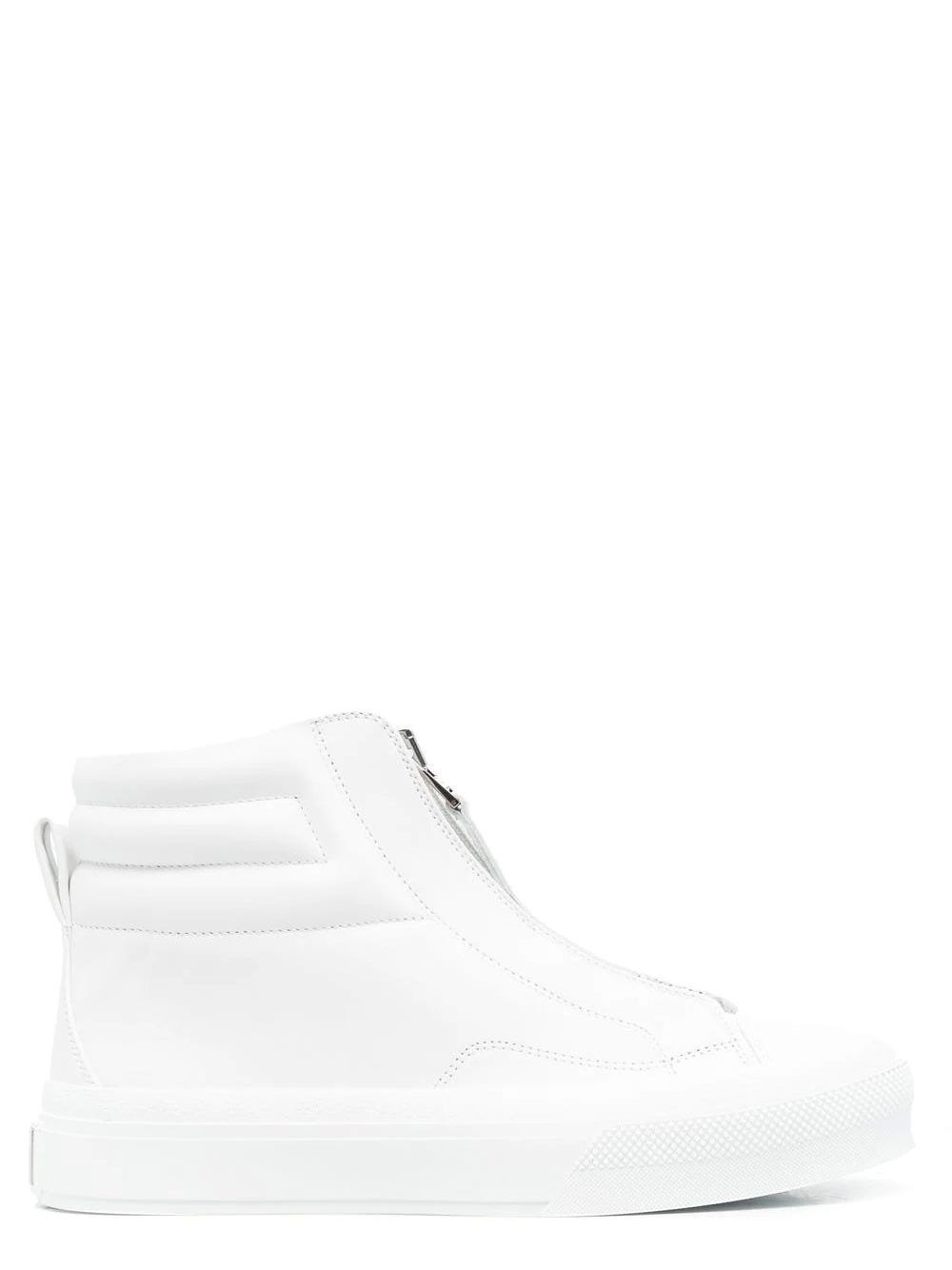 GIVENCHY WHITE HIGH TOP SNEAKERS WITH ZIPPER