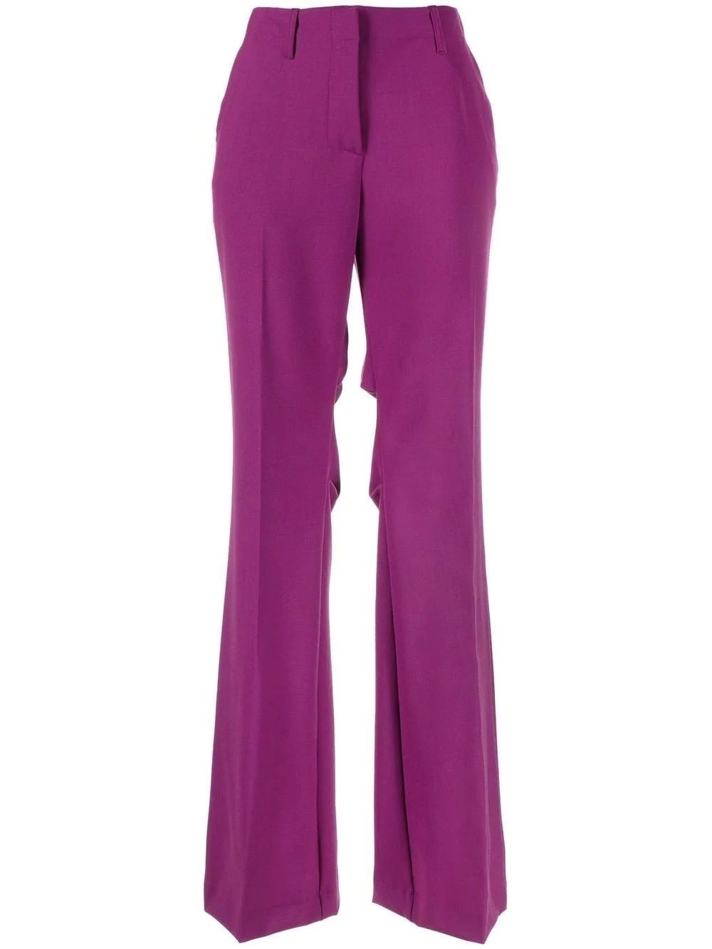 OFF-WHITE MEDIUM-WAISTED FLARED MAGENTA TAILORED TROUSERS