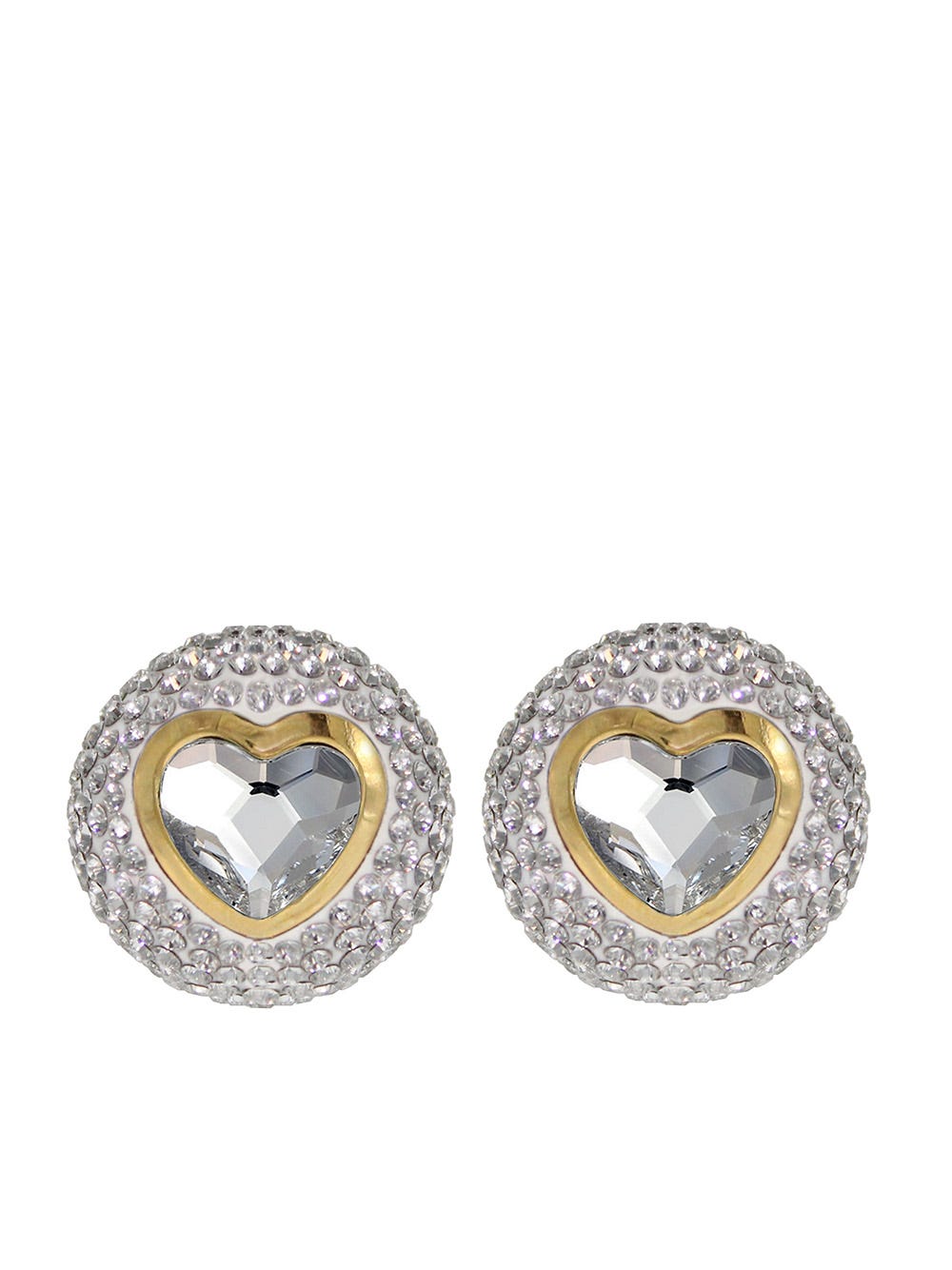 Acchitto X Gente Roma Cor Lux Silver Crystal Earrings In White