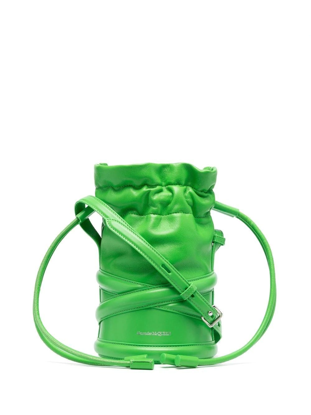 Alexander Mcqueen Green Shoulder Bag The Curve With Drawstring