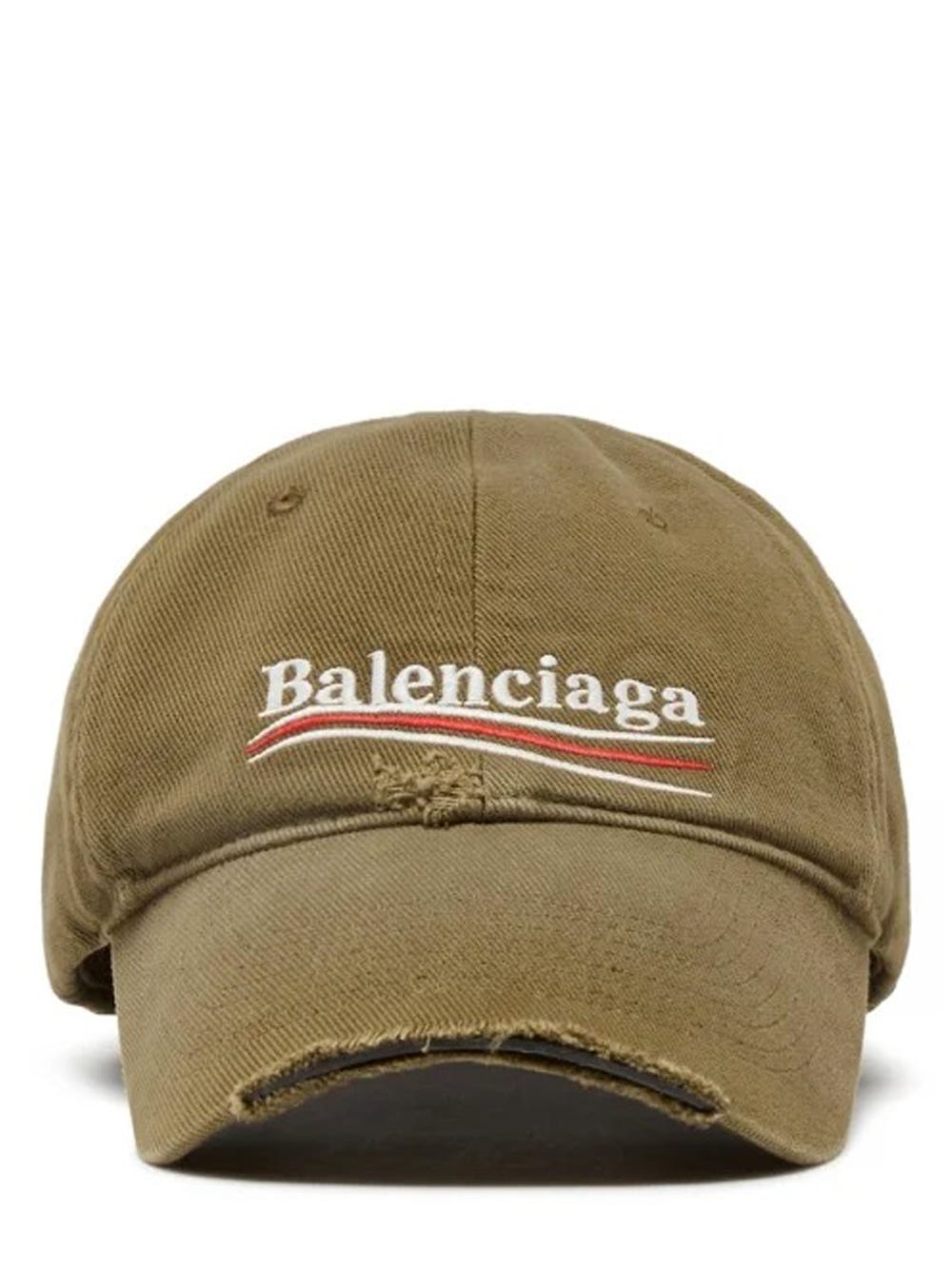Balenciaga Green Cotton Logo Baseball Hat