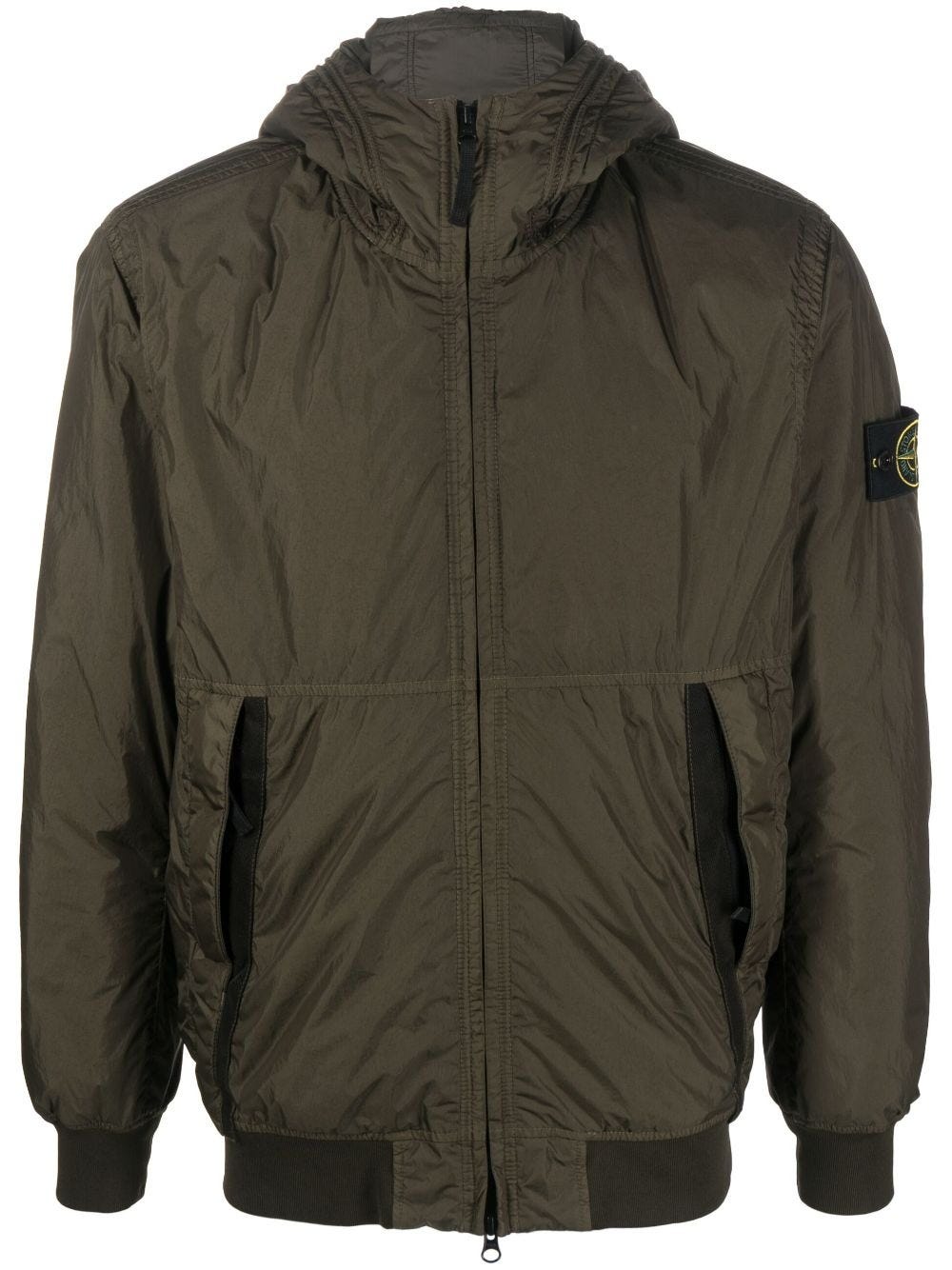 STONE ISLAND COMPASS-PATCH ZIP-UP JACKET