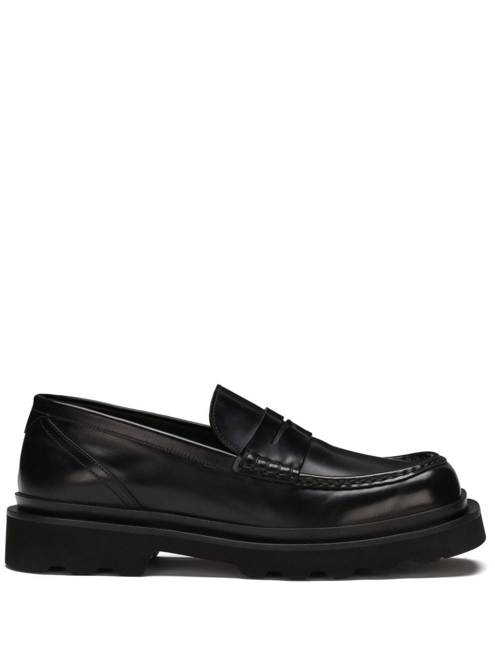 DOLCE & GABBANA PENNY-SLOT LEATHER LOAFERS
