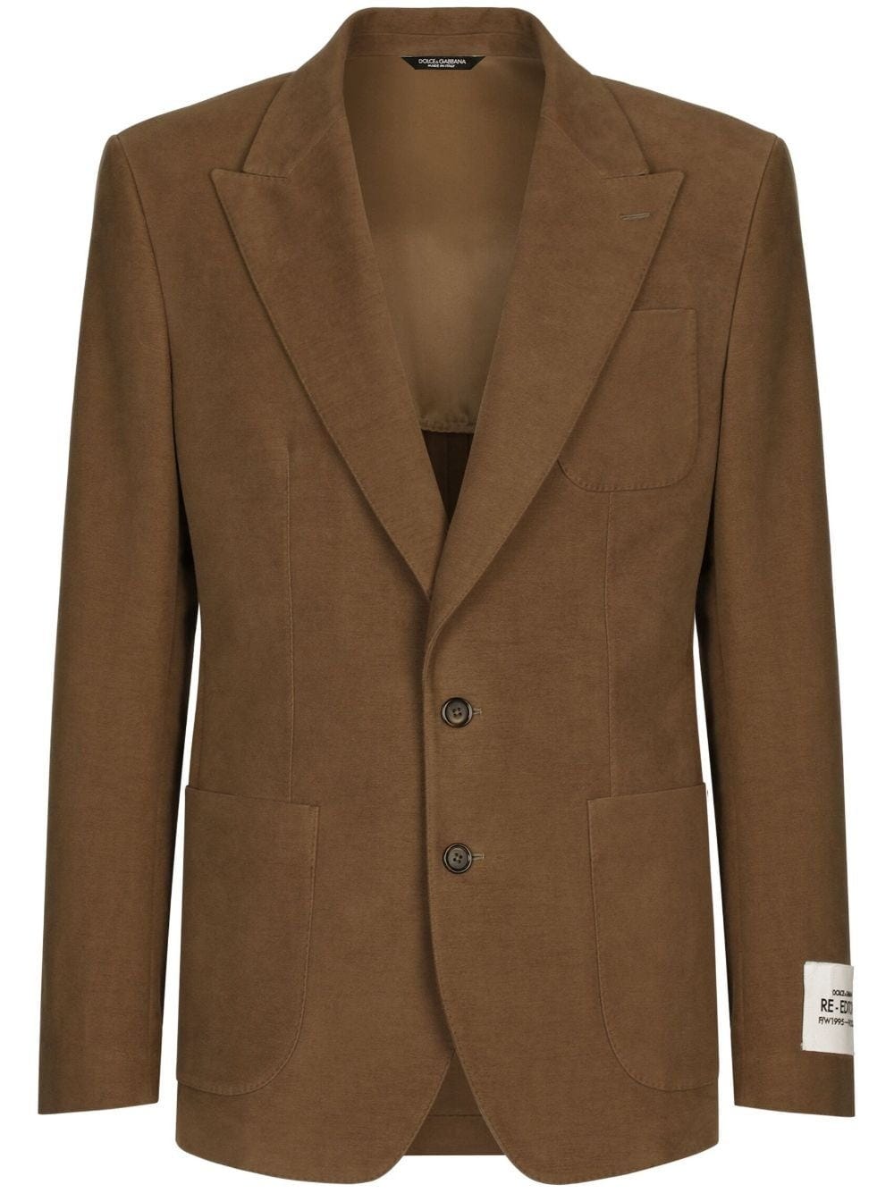DOLCE & GABBANA BROWN SINGLE-BREASTED JACKET