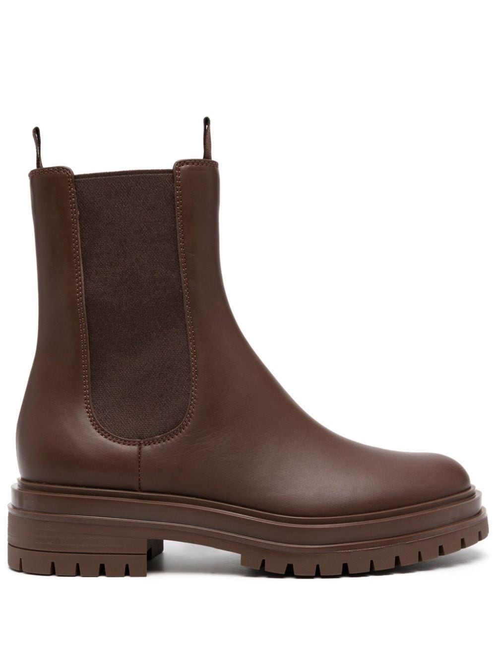 GIANVITO ROSSI BROWN LEATHER CHELSEA BOOTS