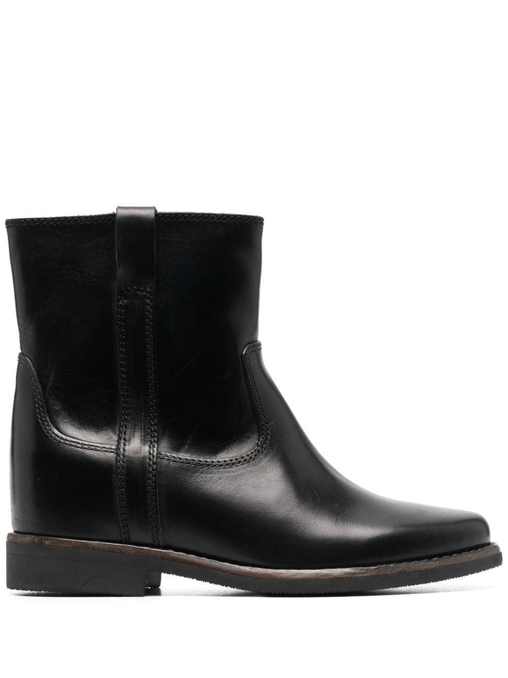 Isabel Marant Susee Leather Ankle Boots In Nero