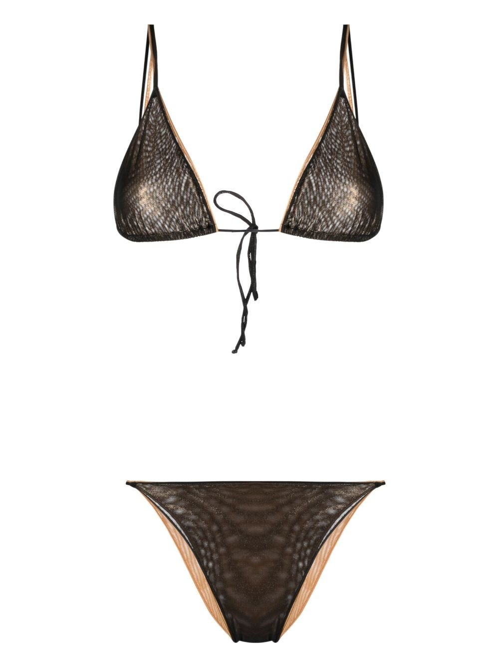 OSEREE BLACK AND GOLD TRIANGLE BIKINI WITH DOUBLE LAYER