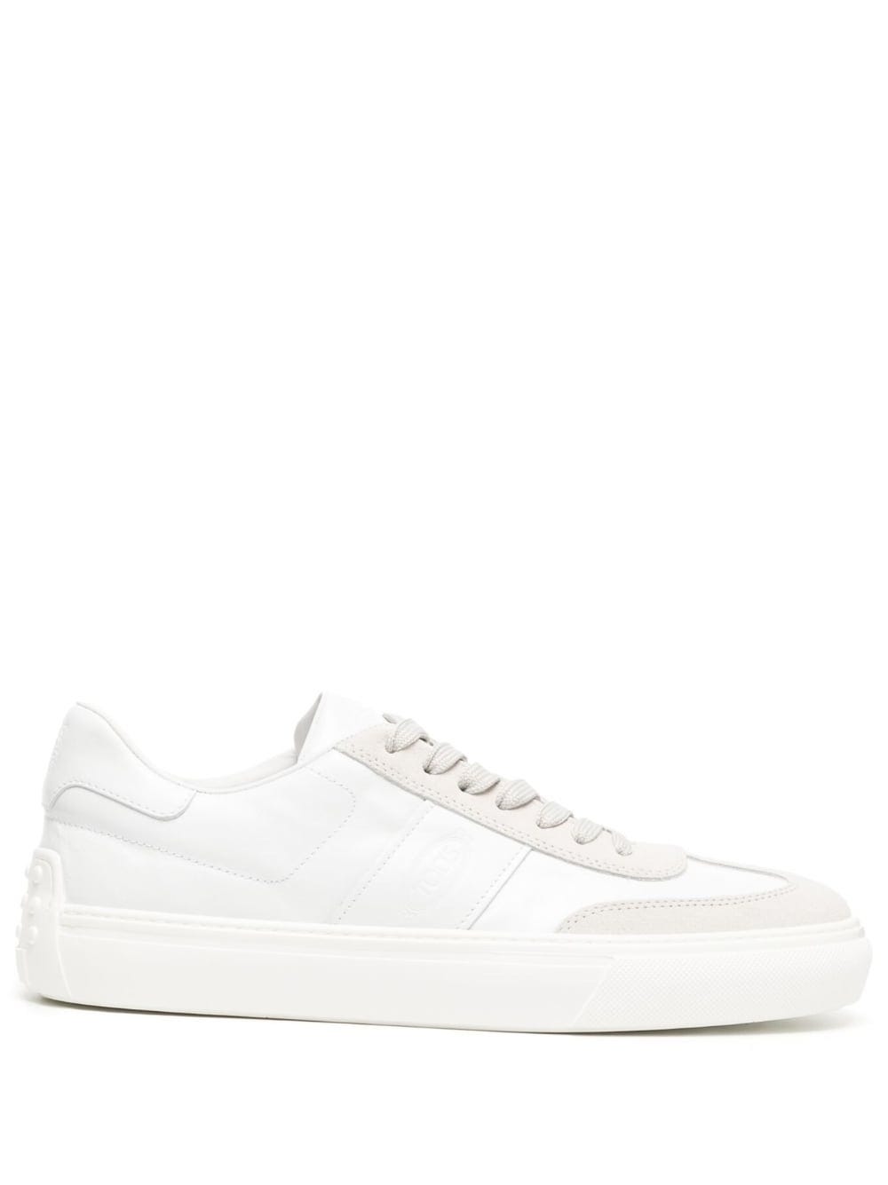 TOD'S WHITE LEATHER LOW TOP SNEAKERS