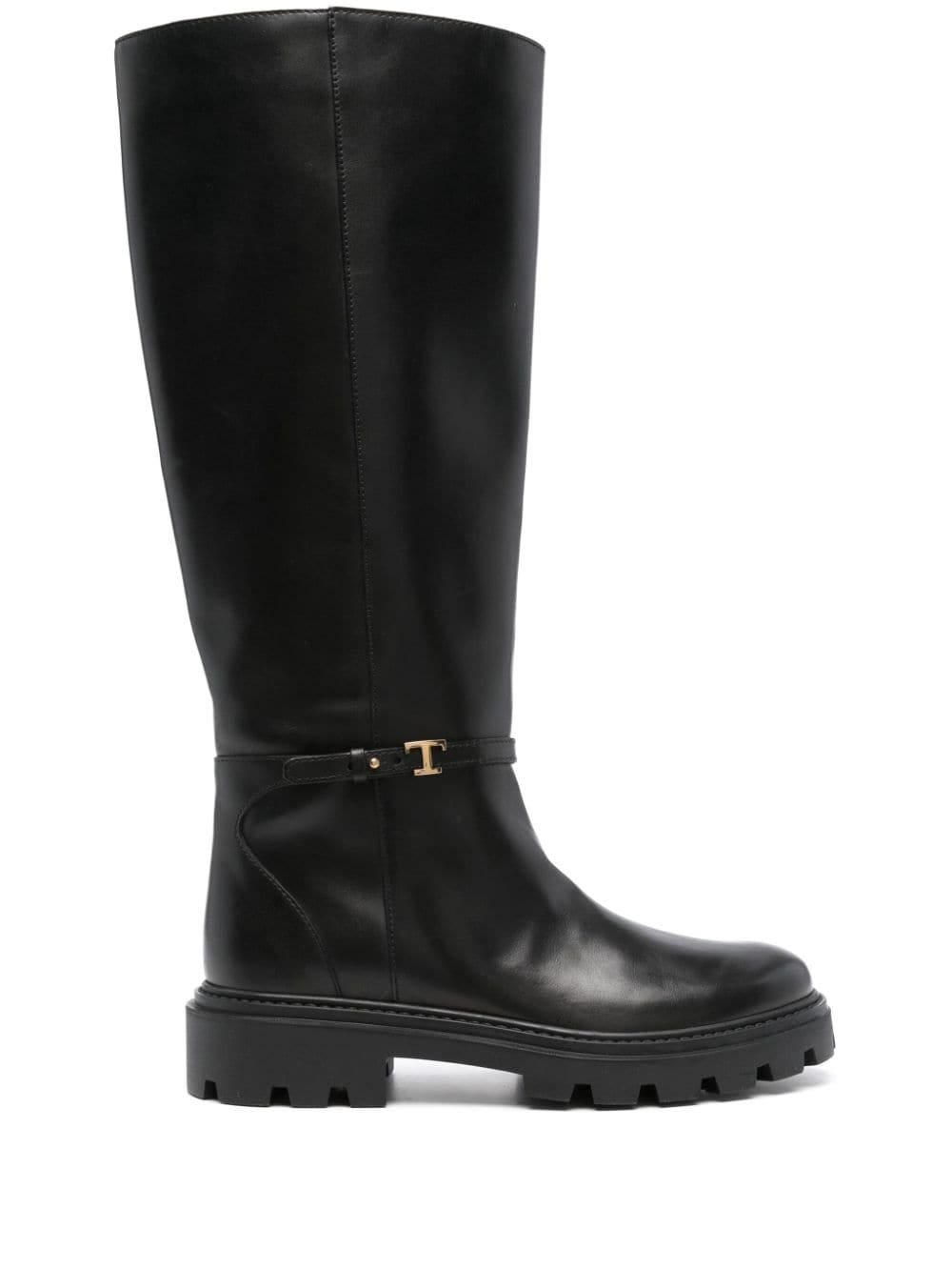 TOD'S BLACK KNEE HIGH BOOTS