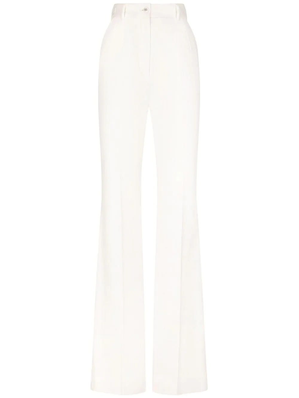 DOLCE & GABBANA WHITE TAILORED FLARED trousers