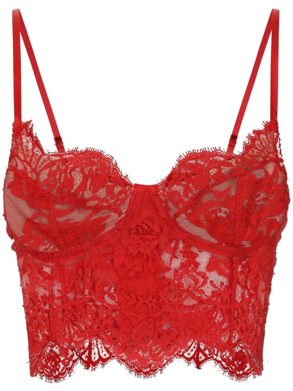 DOLCE & GABBANA RED LACE CORSET TOP