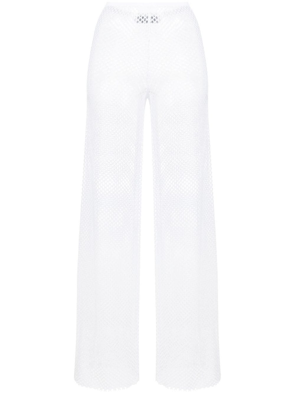 FEDERICA TOSI WHITE PERFORATED HIGH-WAISTED TROUSERS