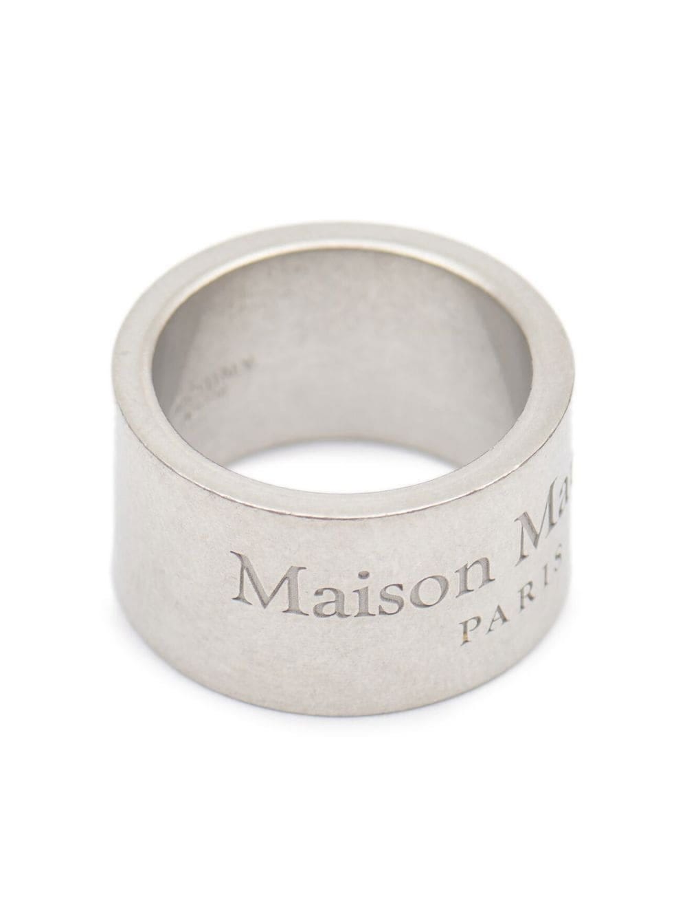 MAISON MARGIELA SILVER RING WITH ENGRAVED LOGO