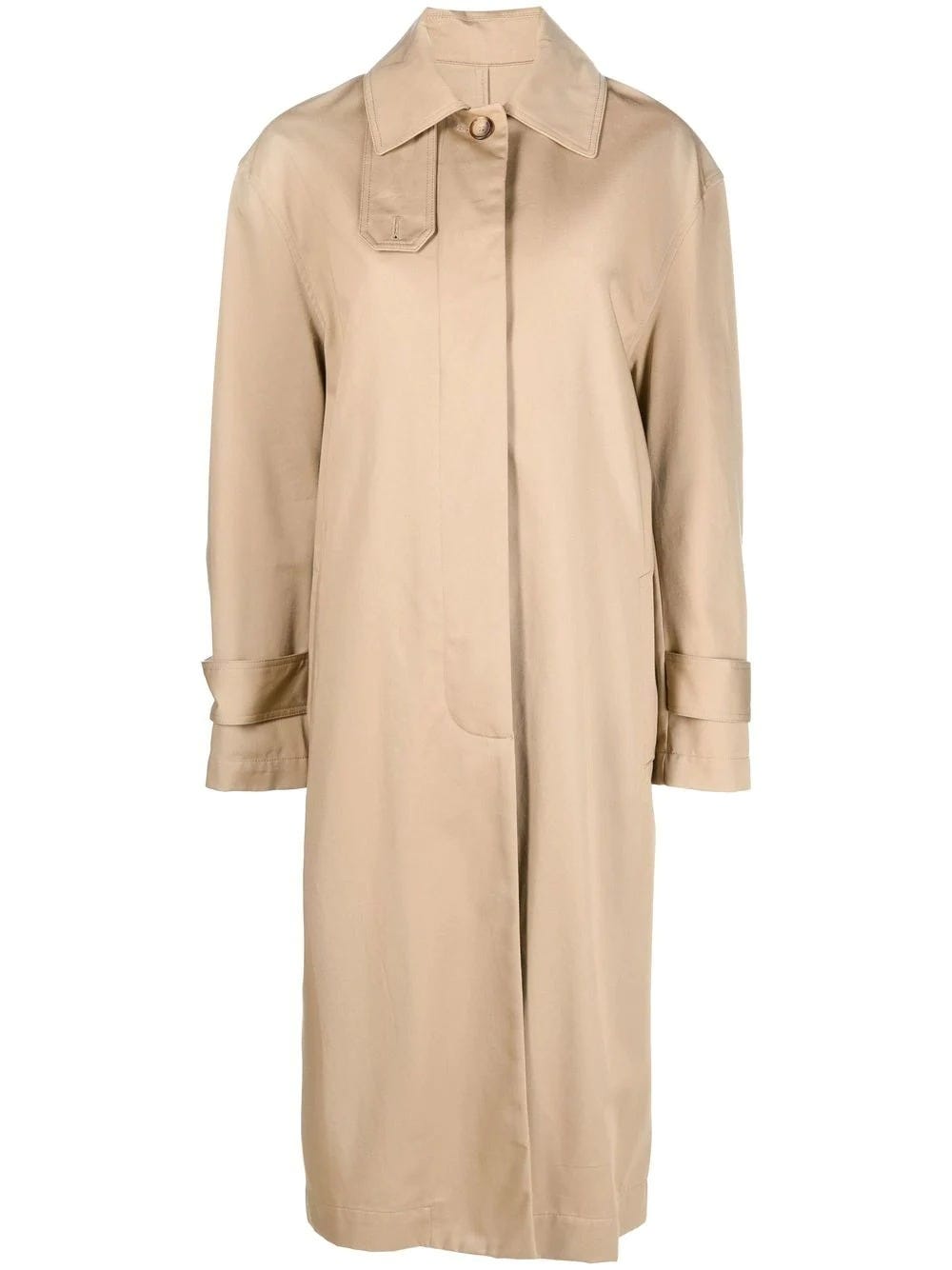 TOTÊME BEIGE TRENCH COAT WITH RAISED COLLAR