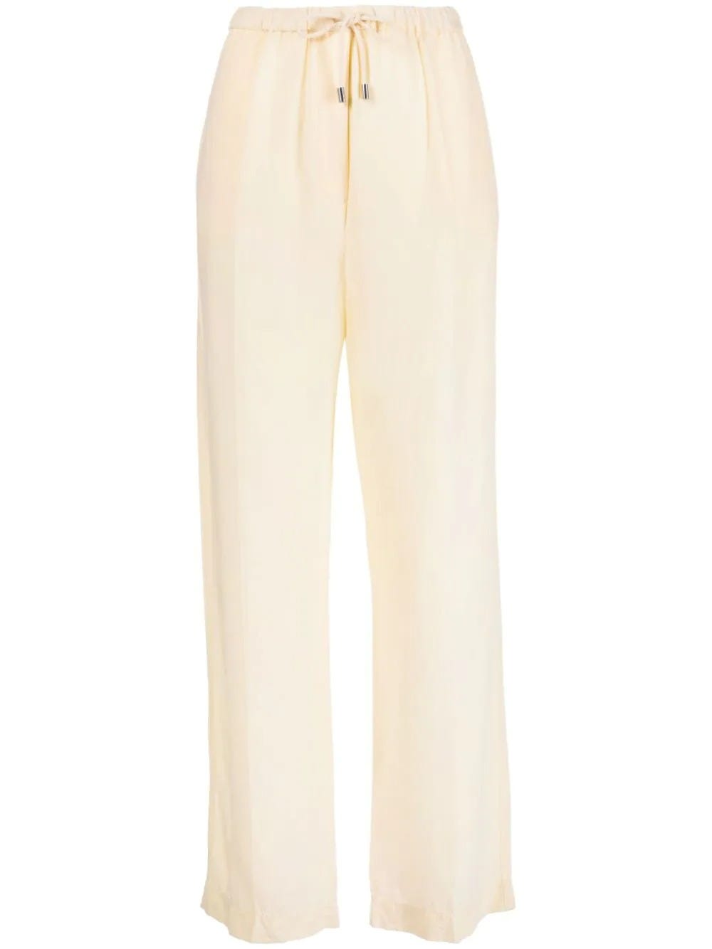 TOTÊME STRAIGHT WHITE TROUSERS WITH DRAWSTRING