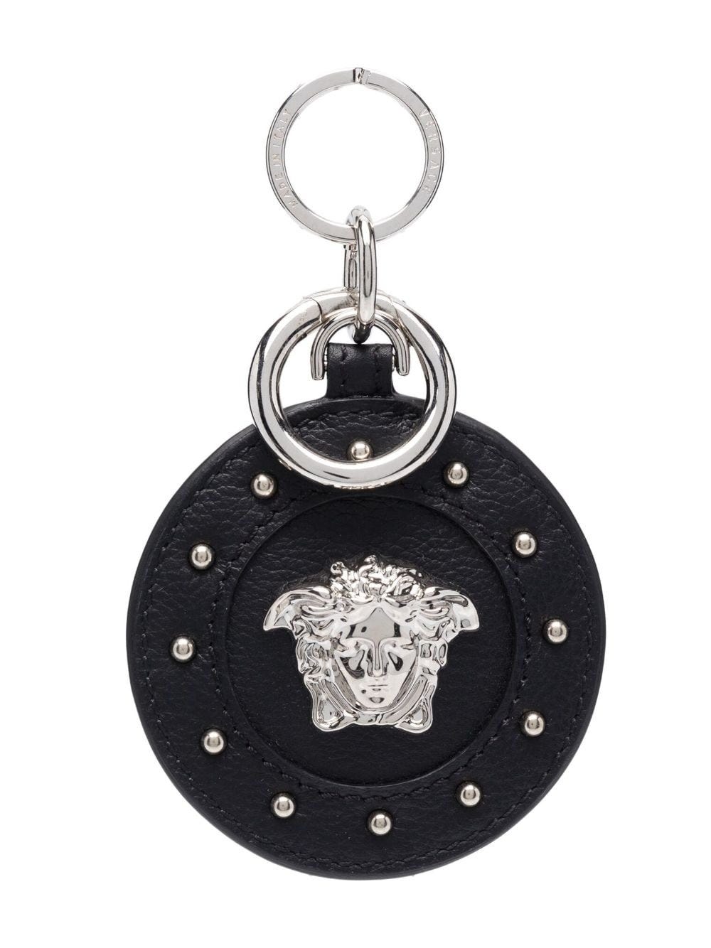 VERSACE REPEAT MEDUSA KEYCHAIN WITH BLACK DECORATION