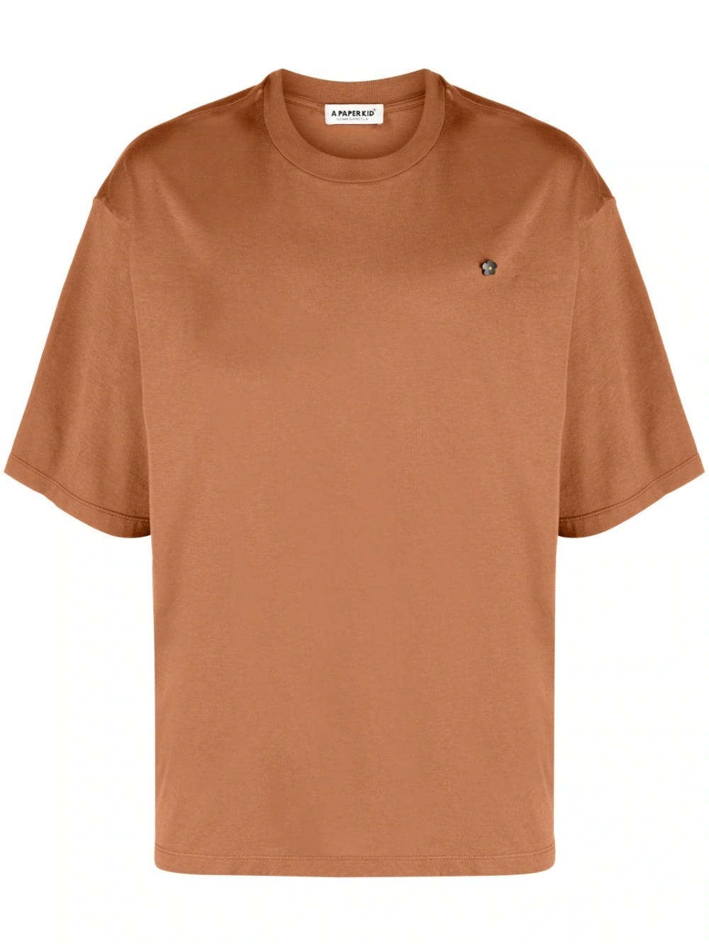 A PAPER KID BROWN T-SHIRT WITH APPLIQUÉ