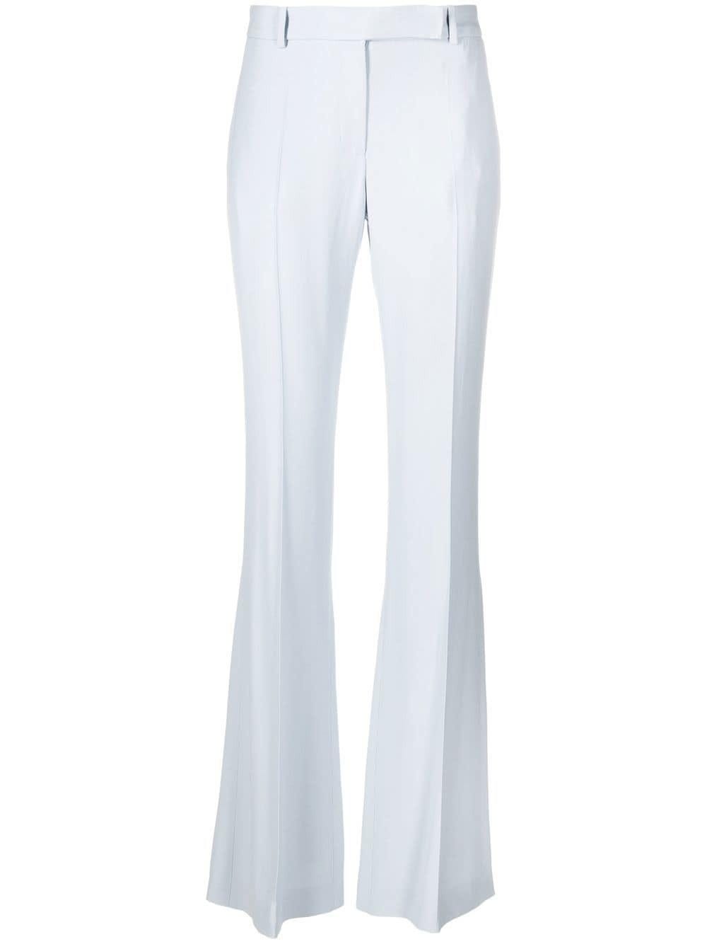 ALEXANDER MCQUEEN LIGHT BLUE TAILORED FLARED TROUSERS