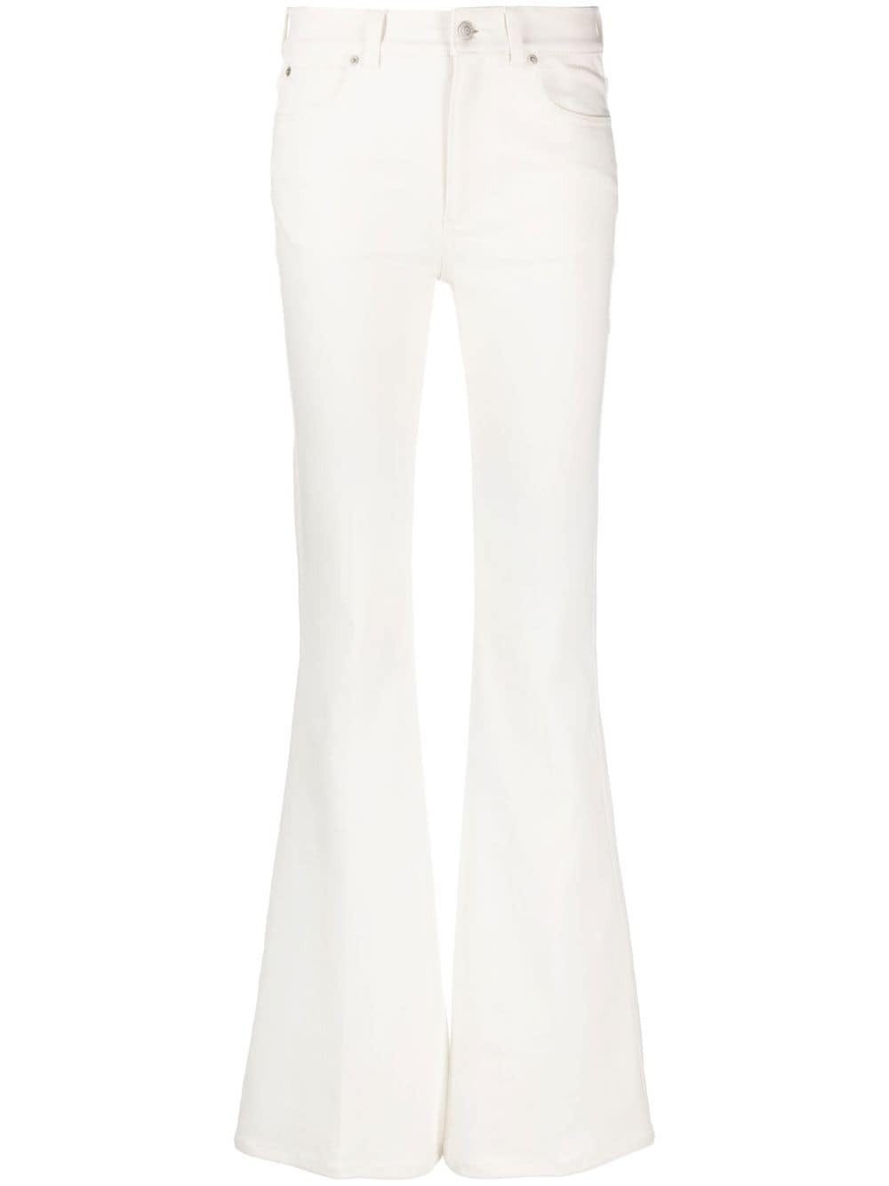 ALEXANDER MCQUEEN WHITE HIGH-WAISTED FLARED JEANS