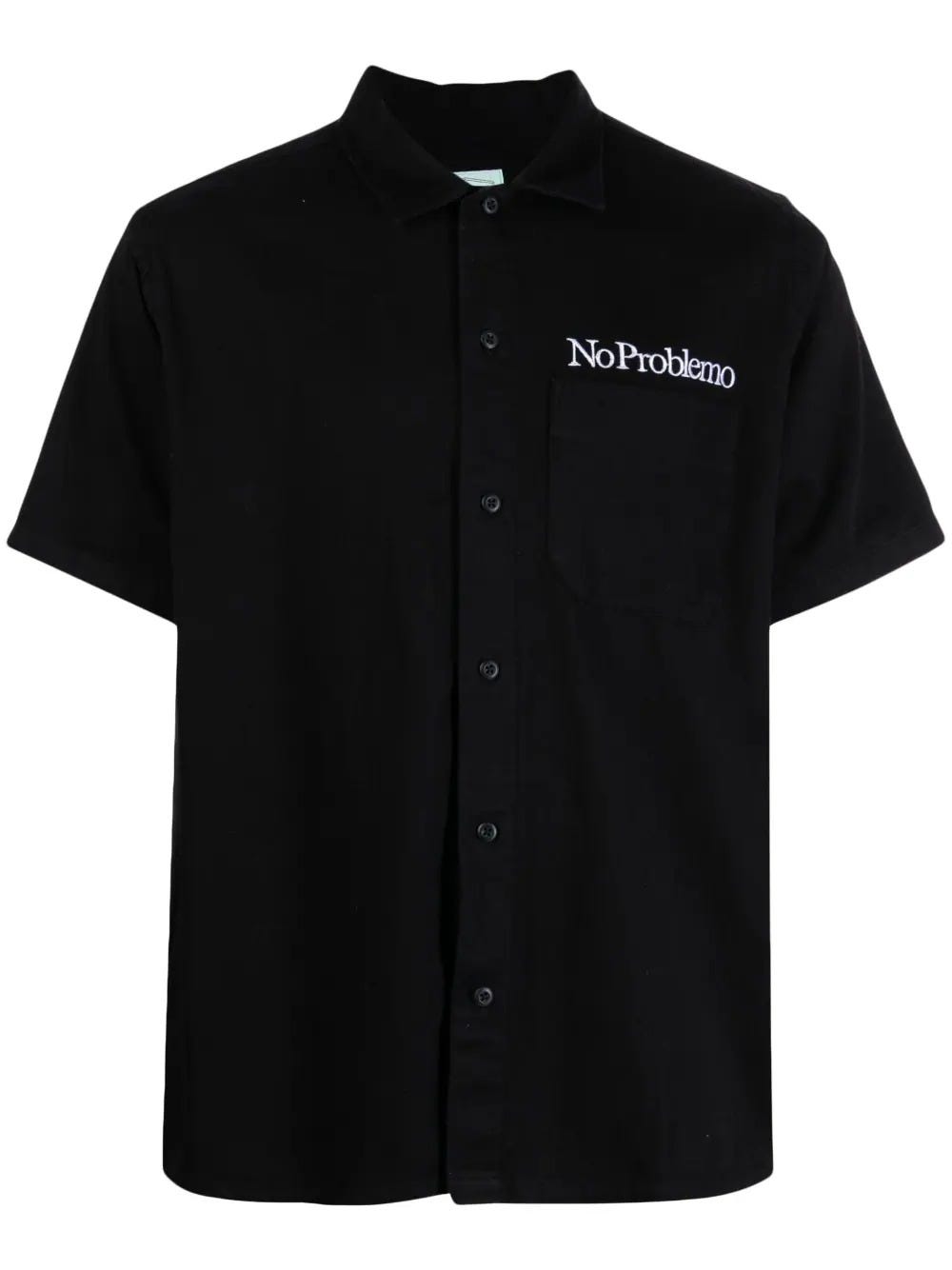 ARIES BLACK SHIRT WITH EMBROIDERY