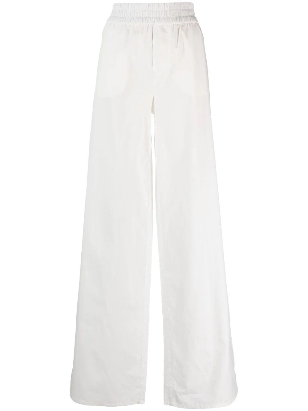 DSQUARED2 WHITE WIDE-LEG TROUSERS WITH BACK LOGO