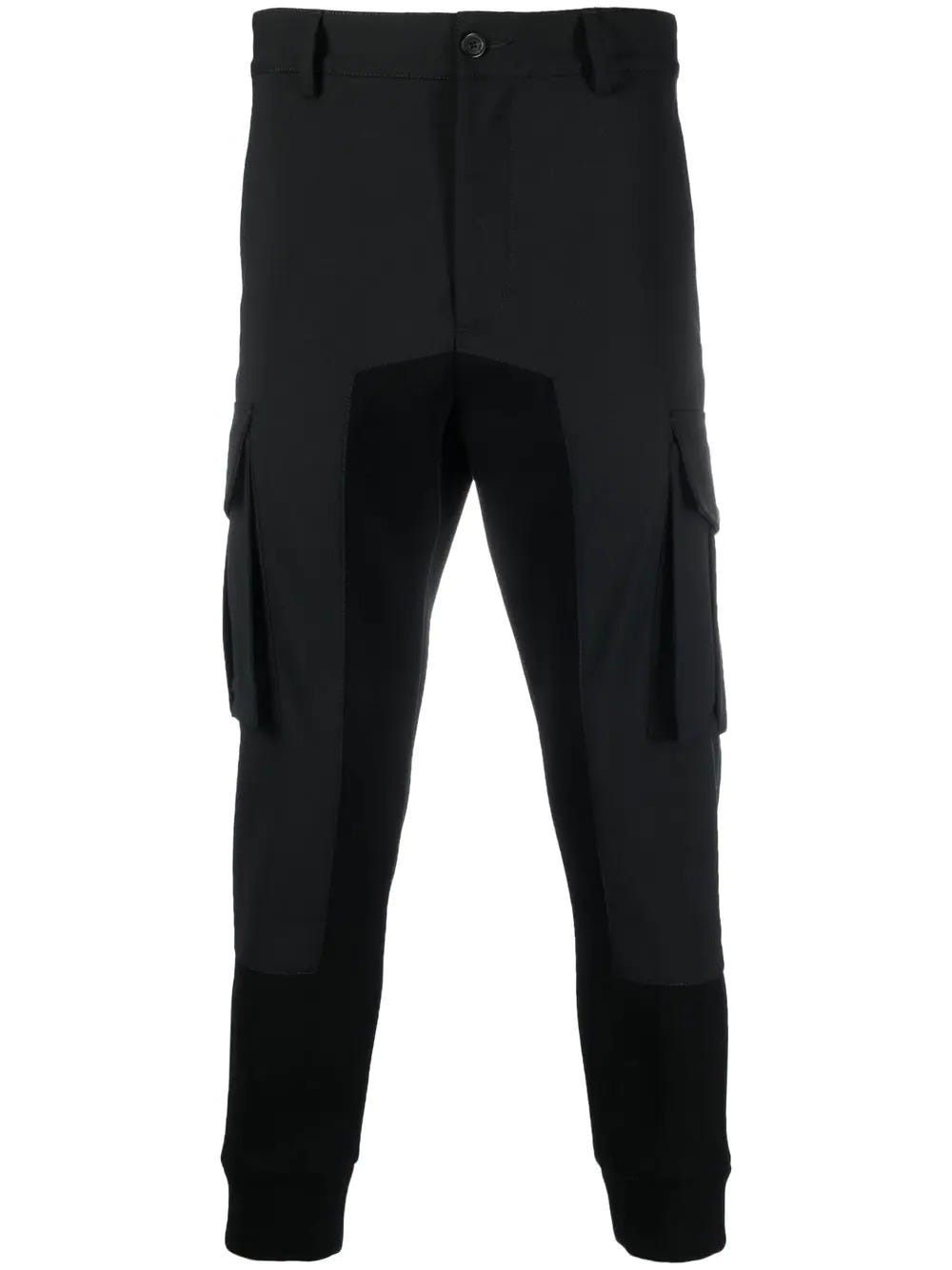DSQUARED2 BLACK TAILORED CARGO TROUSERS