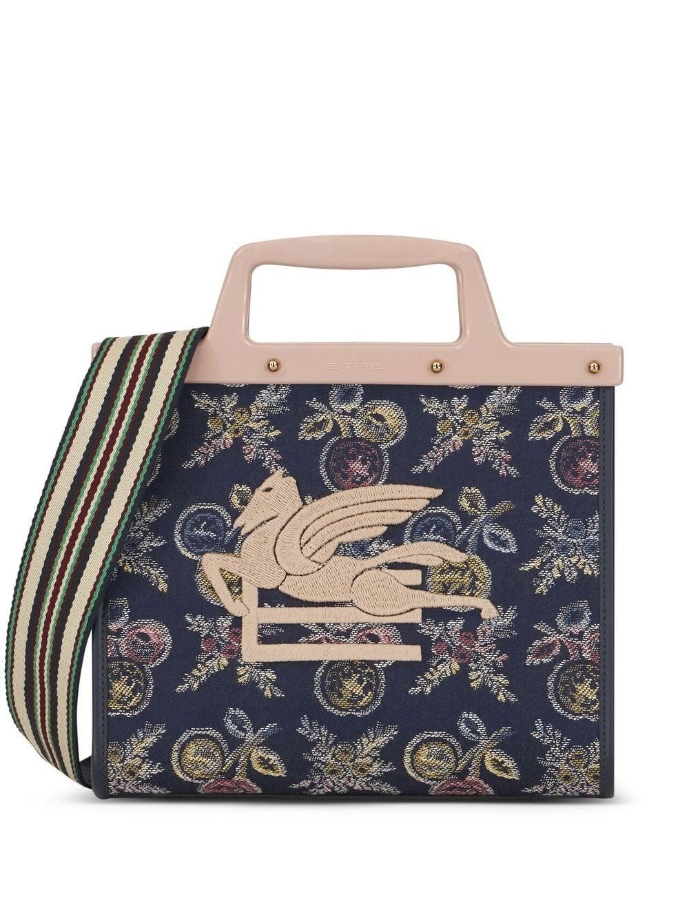 ETRO BLUE TOTE BAG WITH JACQUARD EFFECT