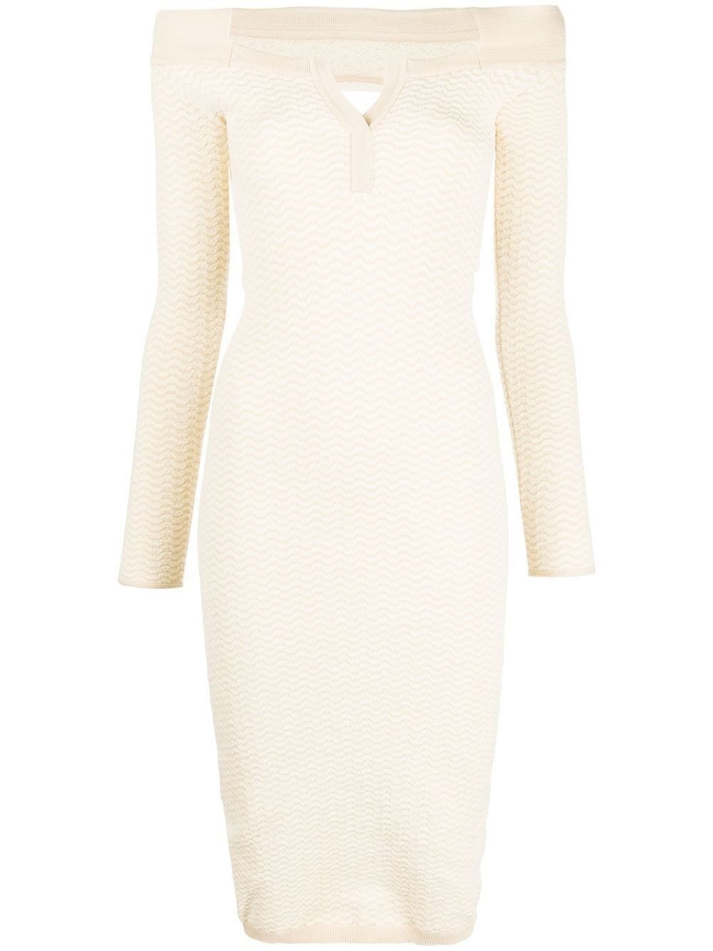 JACQUEMUS OPEN-SHOULDER POLO SHIRT DRESS IVORY LA ROBE MAILLE PAMPERO