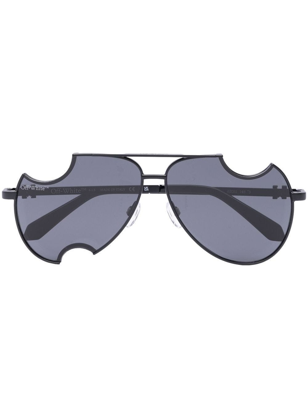 OFF-WHITE DALLAS BLACK SUNGLASSES WITH CUT-OUT DETAIL