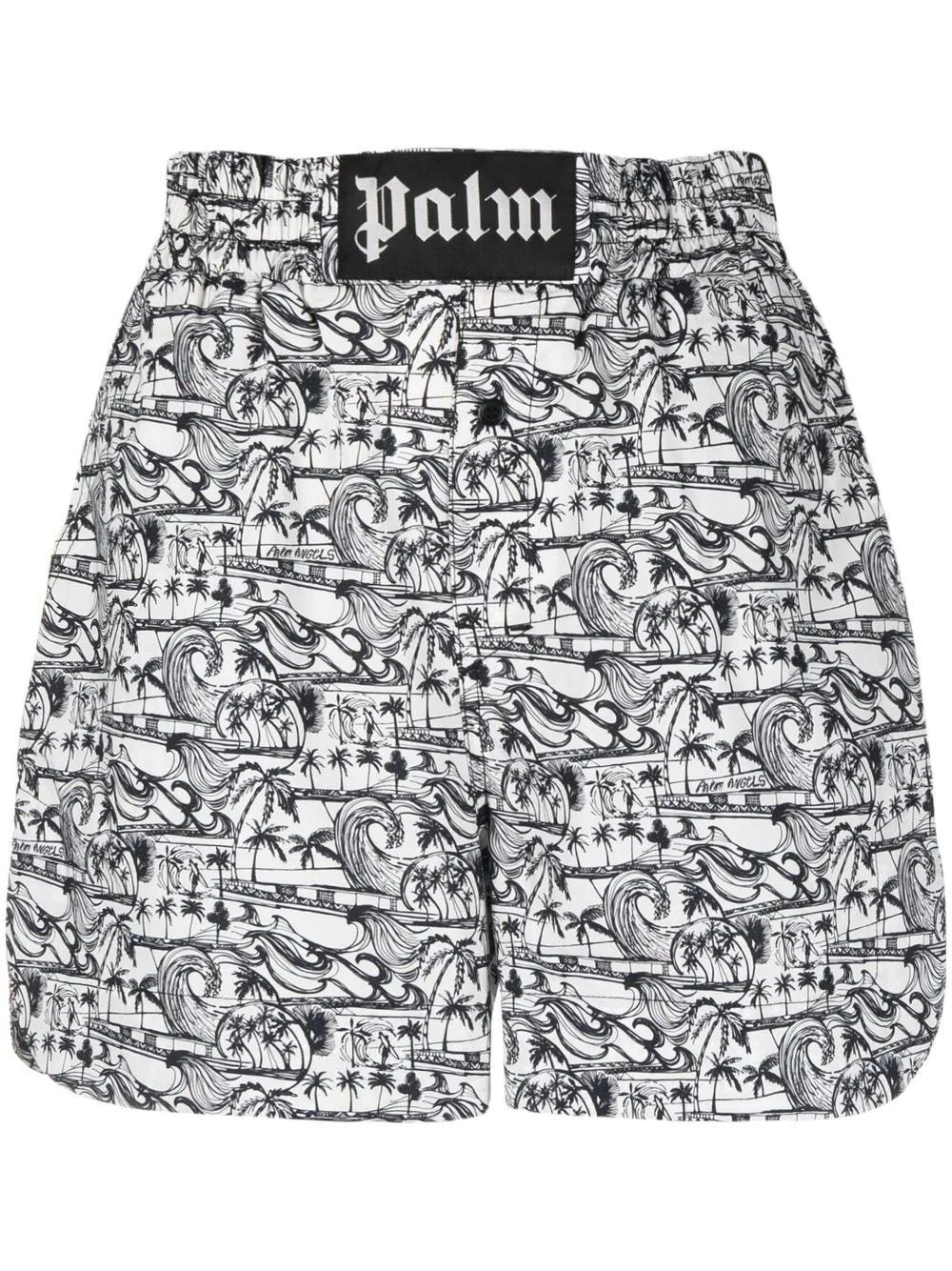 PALM ANGELS BOXER SHORTS WITH ALL OVER PRINT