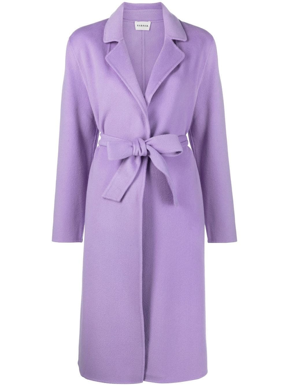 P.A.R.O.S.H LILAC WRAP COAT WITH BELT