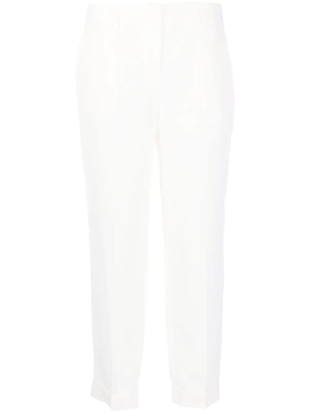 P.A.R.O.S.H SLIM WHITE TAILORED TROUSERS