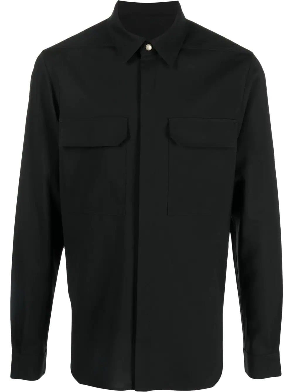 RICK OWENS SHIRT-JACKET WITH CONCEALED FRONT FASTENING