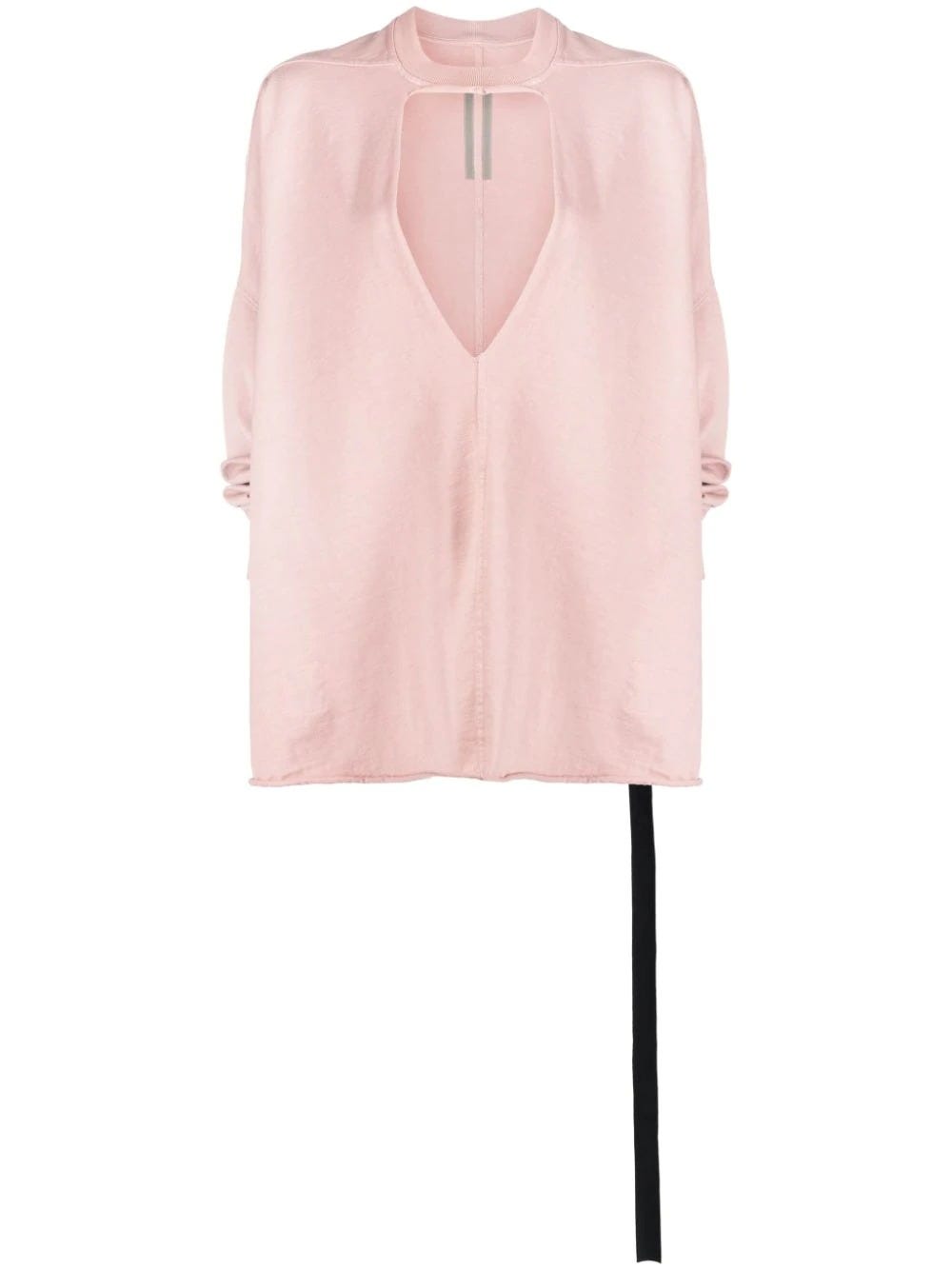 RICK OWENS DRKSHDW PINK ECLIPSE SWEATSHIRT WITH CUT-OUT DETAIL