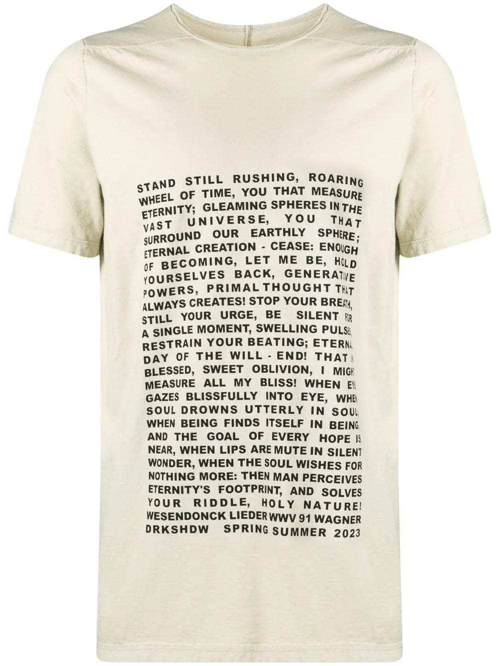 RICK OWENS DRKSHDW WHITE T-SHIRT WITH PRINT