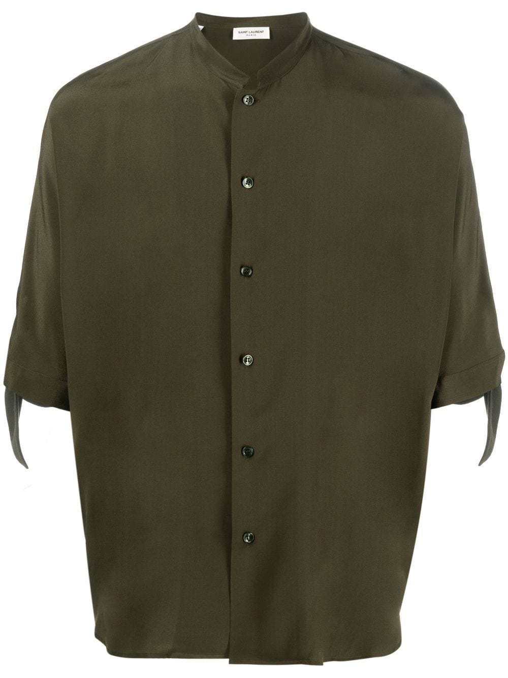 SAINT LAURENT GREEN SHIRT WITH SLEEVES WITH BOWS