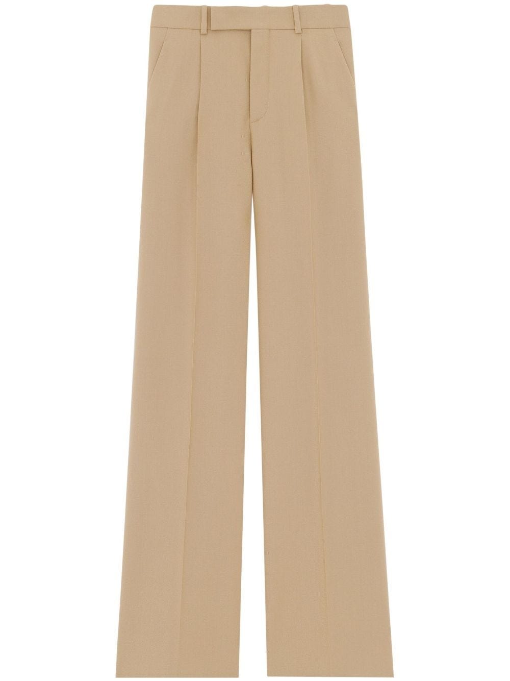 SAINT LAURENT HIGH-WAISTED BEIGE TAILORED TROUSERS
