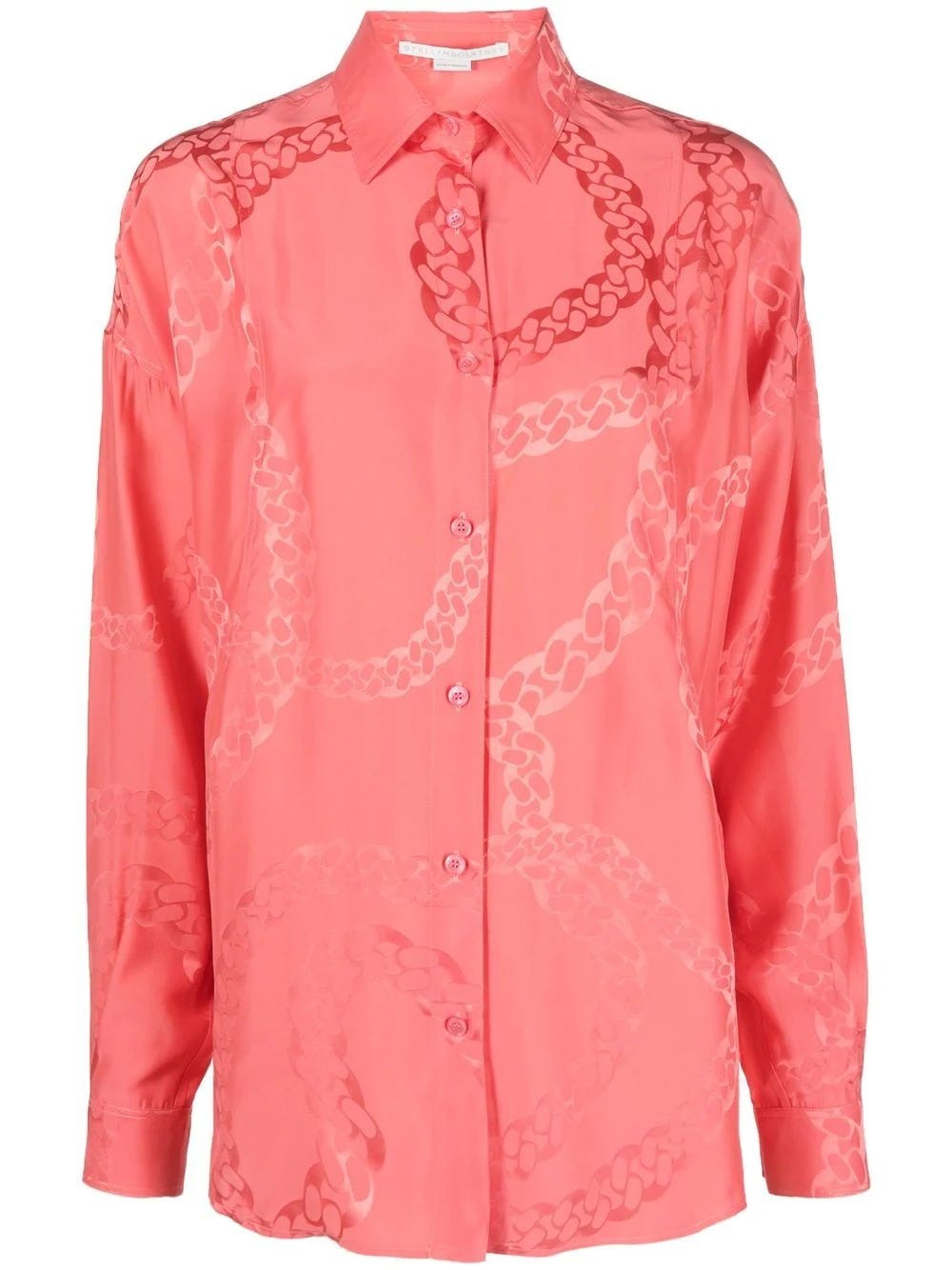 STELLA MCCARTNEY PINK LONG-SLEEVED SHIRT WITH CHAIN PRINT