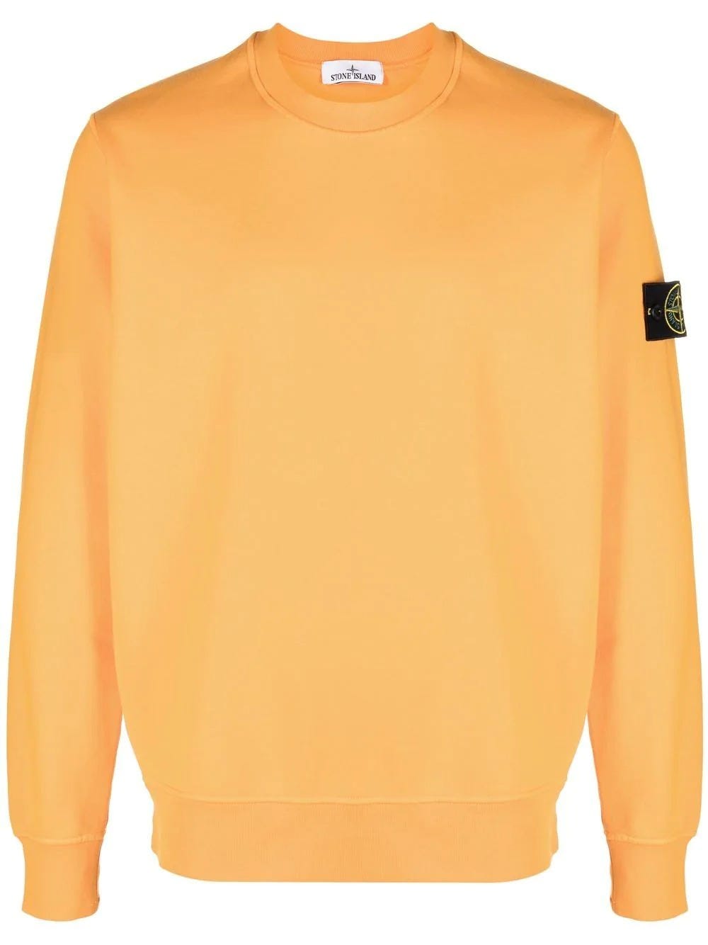 Stone Island Logo Patch Men's Sweatshirt Orange 101563051-V0032