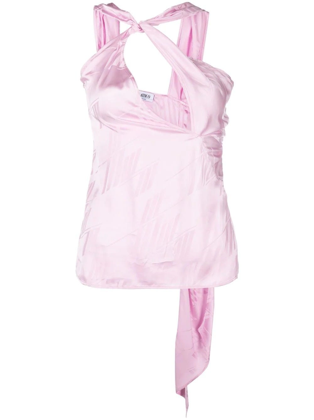 ATTICO PINK BLOUSE WITH CUT-OUT DETAIL