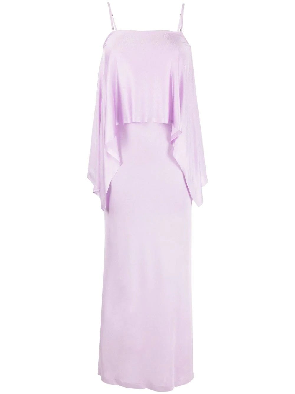 TOM FORD LILAC LONG DRESS WITH RUFFLES