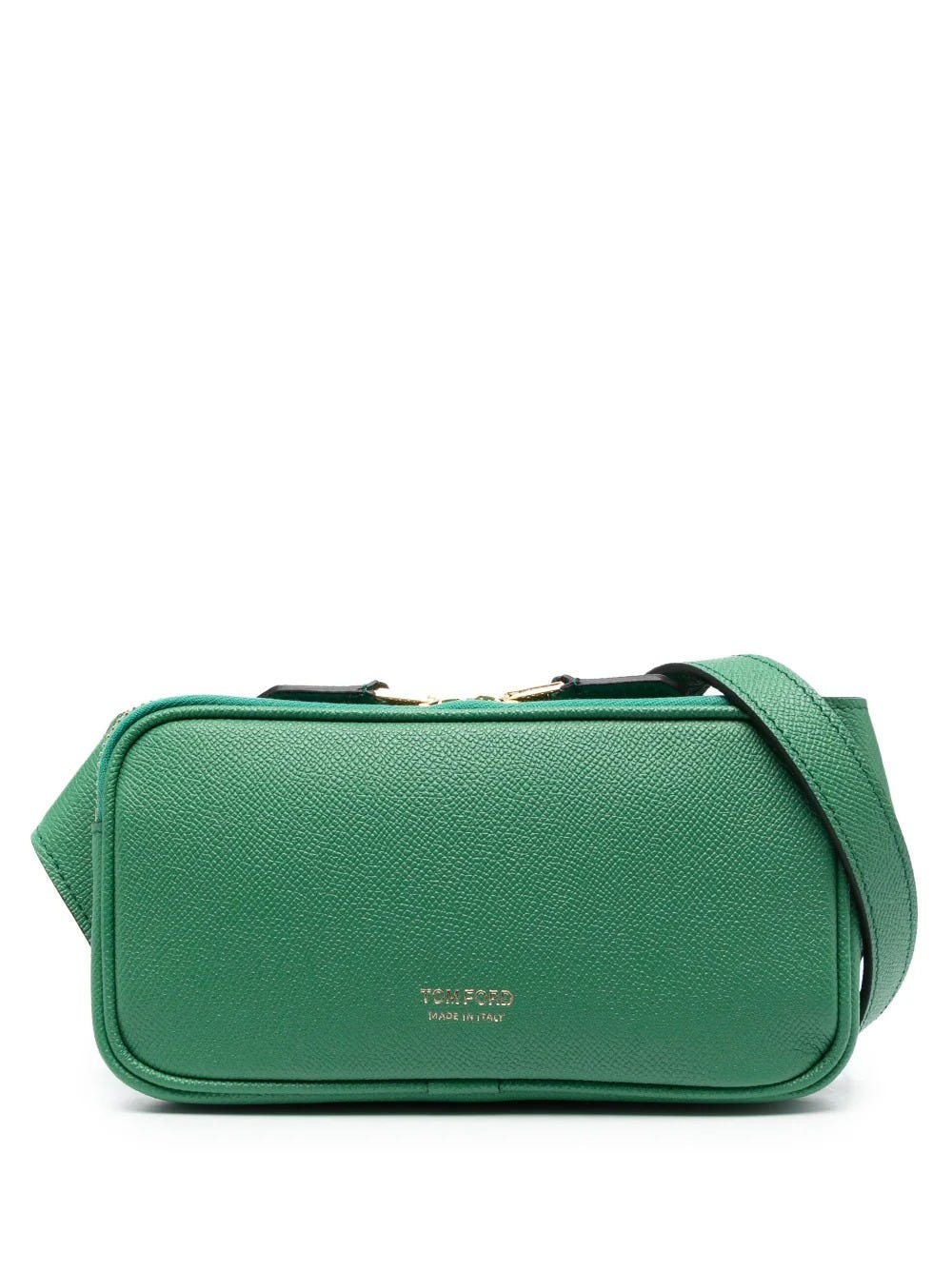 TOM FORD GREEN EMBOSSED FANNY PACK WITH LOGO