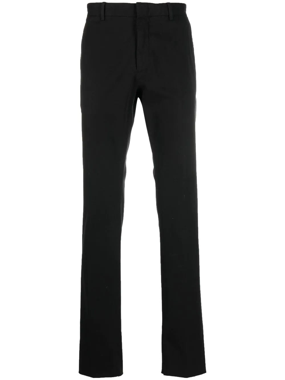 ZEGNA BLACK SLIM-FIT TAILORED TROUSERS