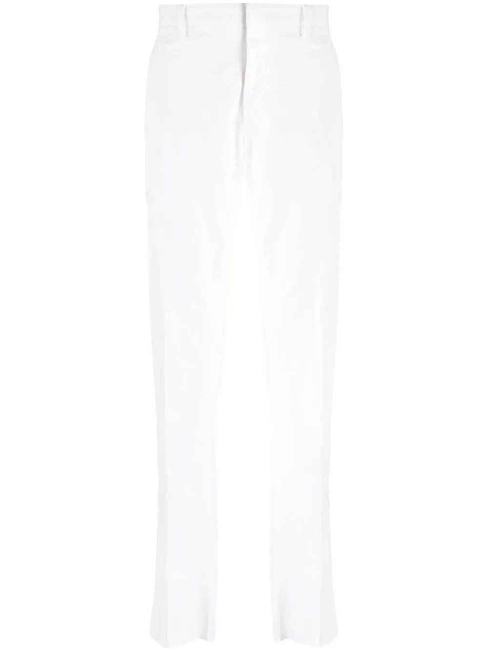 ZEGNA WHITE MEDIUM-WAISTED TAILORED TROUSERS