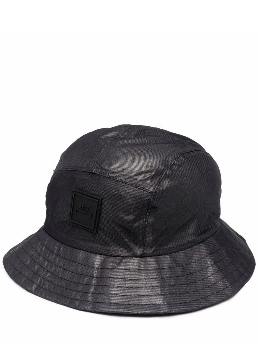 Logo patch black bucket Hat