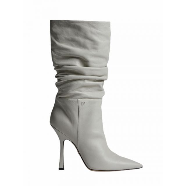 White Blair heel boots
