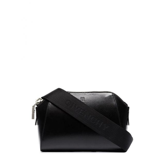 Small Antigona crossbody bag in black box leather